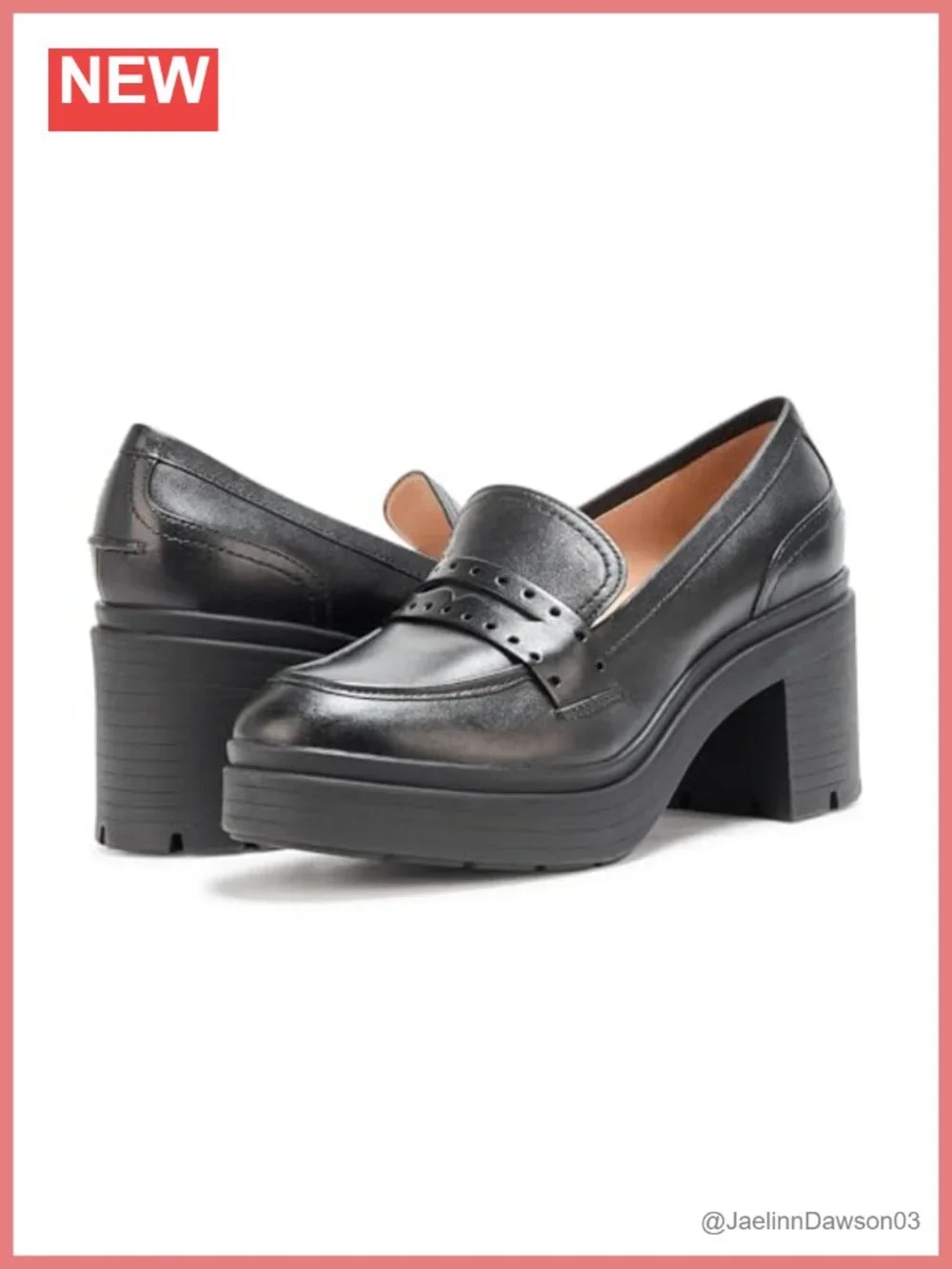 Cole Haan Pacy Heeled Penny Loafers Women's Leather Kitten Heel